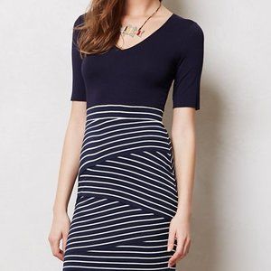 Anthropologie Navy Stripeway Column Dress, Size S